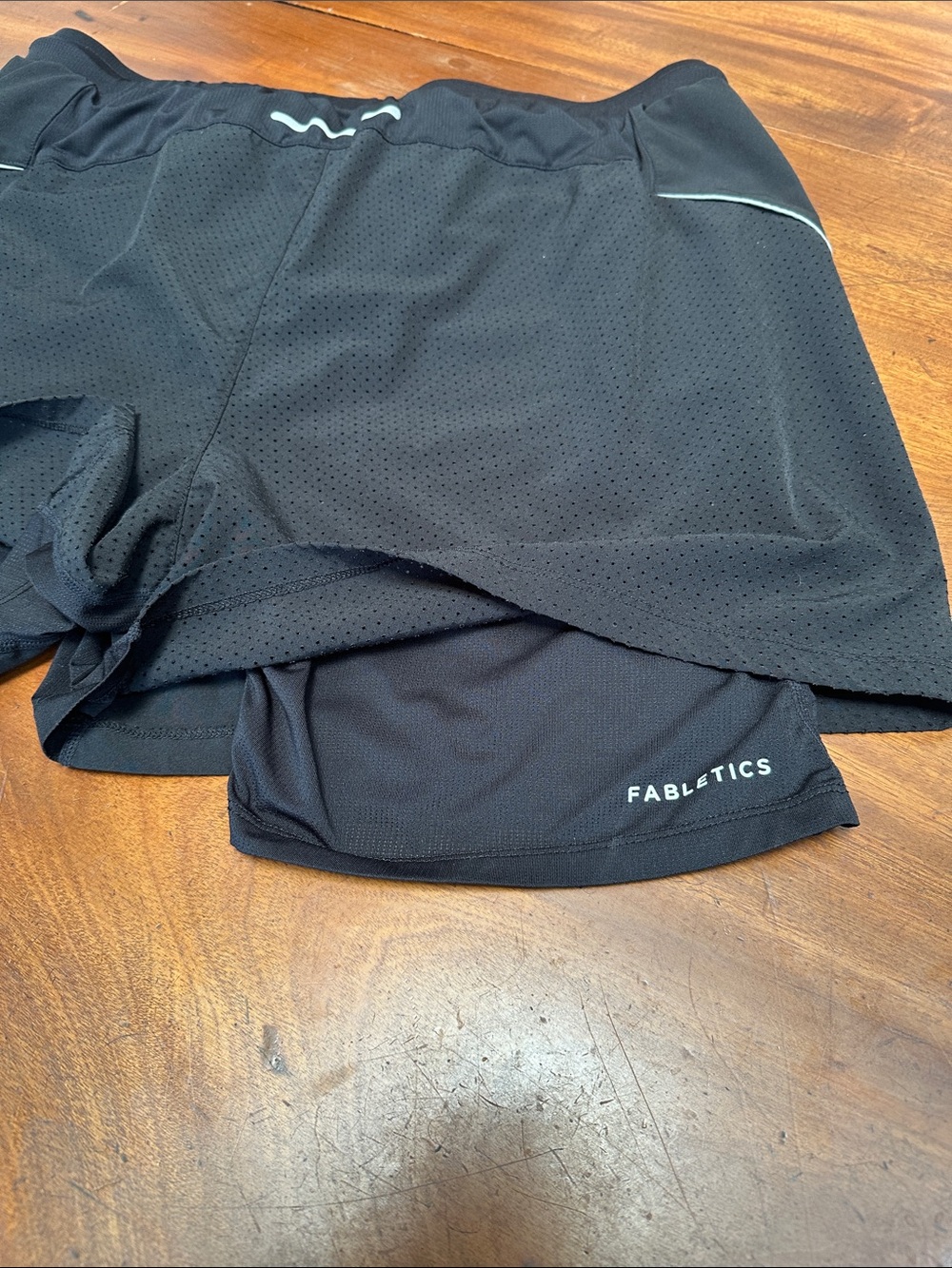 Fabletics Men's Black Athletic Shorts with Light Reflective Accents - Picture 4 of 5